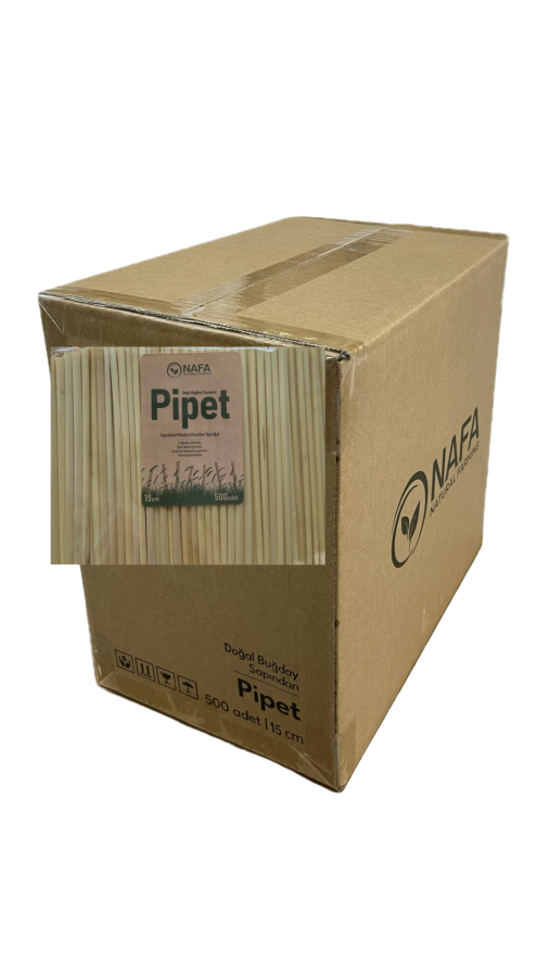 Buğday Sapından Ekolojik Pipet 15cm - 5000 Adet (Koli)